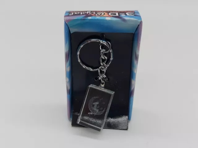 3-D Crystal Brand New Laser Sculptured Girl-On-The-Moon Key Chain