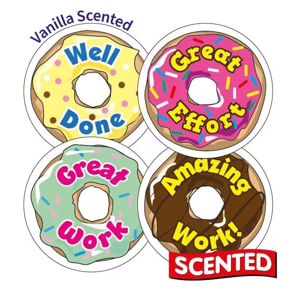 450 X Scented Reward Stickers Pupils Childrens Teachers Smelly Merit Well Done 3