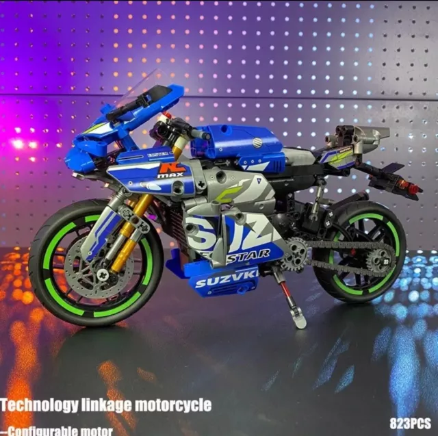 Suzuki Gsxr 823pcs Technical Motorcycle Model Building Block Brick