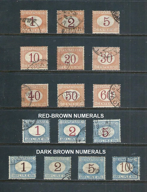 ITALY _ 1870+ 'POSTAGE DUE' SET of 16 _ USED ______(821)