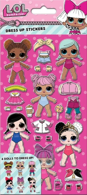 LOL SURPRISE DRESS UP STICKERS 6 dolls reuseable stickers GIRLS PARTY 3.30 PicClick UK