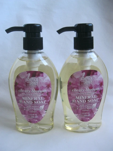Dead Sea Collection Cherry Blossom Mineral Hand Soap 12 oz Brand New Lot of 2