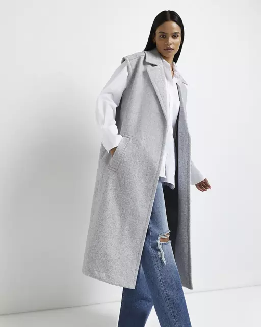River Island graue Wollweste für Damen Größe M