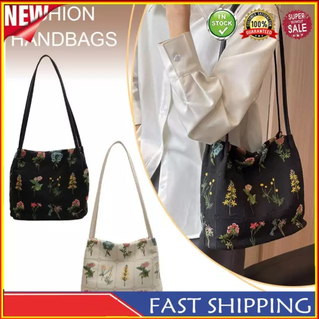 Women Trendy Bag Fashion Floral Canvas Tote Bag All-Match Bag Stylish Bucket Bag