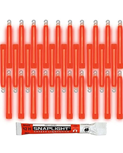 Baton lumineux Cyalume - rouge - Boite de 30