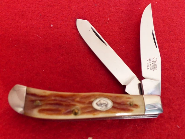 Bob Cargill Cripple Creek Old Fort, TN Trapper mint bone 3-3/8" knife ld