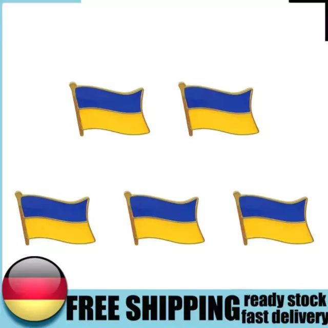 Ukraine National Flag Brooch Ukrainian Lapel Pins Backpacks Badges (Gold) DE