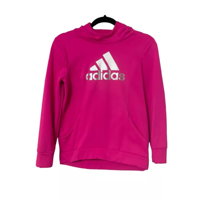 ADIDAS Girls Pink Pullover Hoodie Youth Size Large 12/14