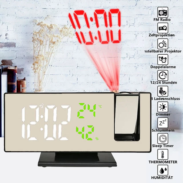 Infactory Uhrenprojektor Infactory Projektor Uhr Funk Wecker