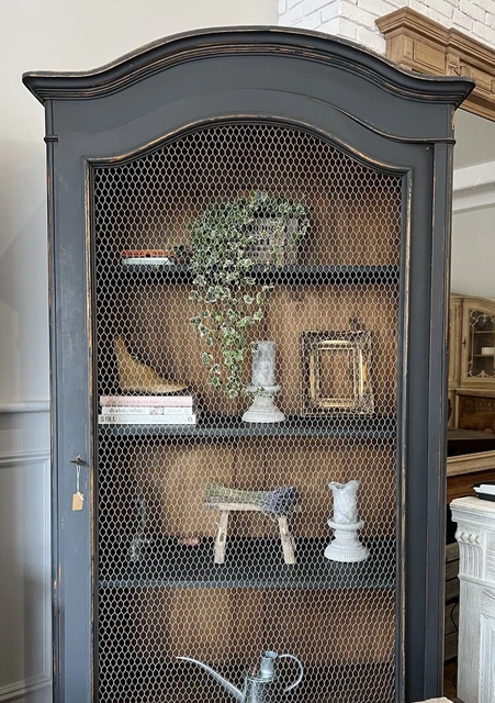 Antique French Armoire Bookcase / Linen Press / Cupboard