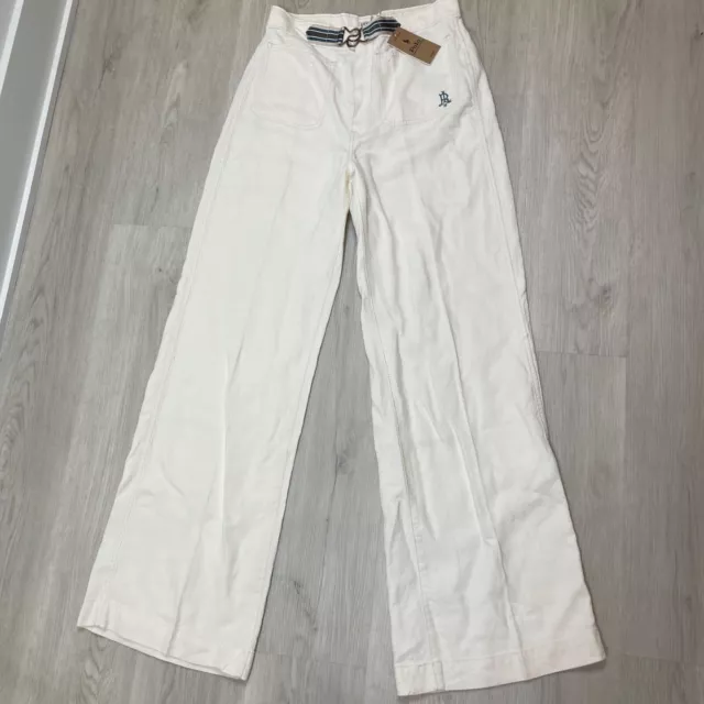 Polo Denim & Supply Wide Leg Linen Pants Womens 6 Cream Ralph Lauren