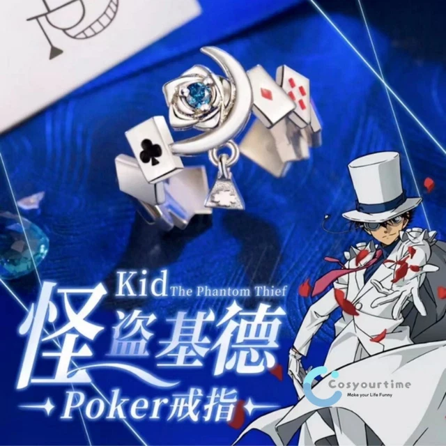 Detective Conan Kid The Phantom Thief Rings Poker Open Cosplay Jewellery Gift