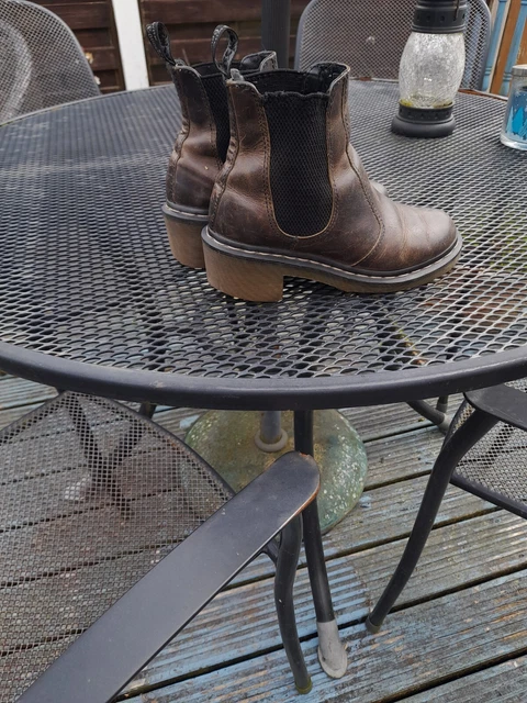 Dr. Martens CADENCE platform boots with side gore, size 4 Women's 23.0cm unclear red type reddish brown Vintage Second Hand main image 0
