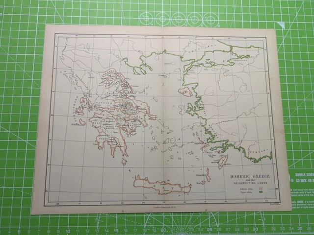 1882 Homeric Greece And The Neighbouring Lands Map - Weller