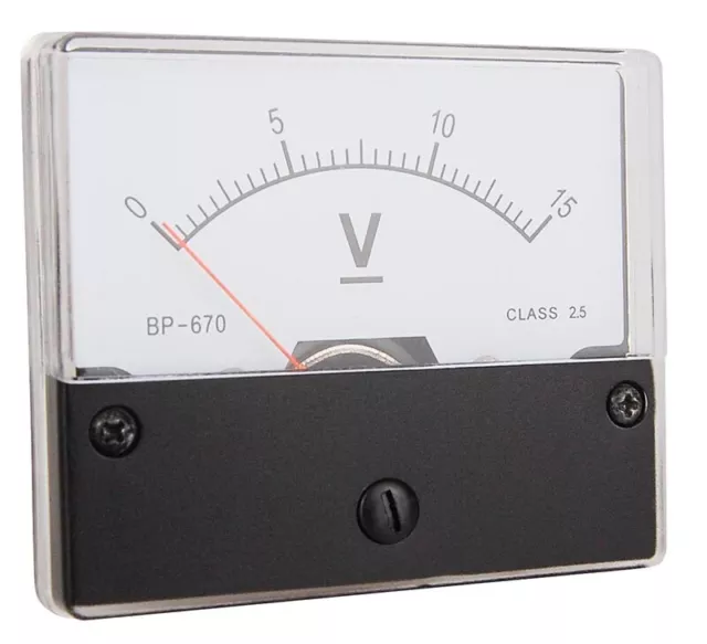 Instrument de mesure 0 - 15 V DC à installer, voltmètre analogique avec shunt 2