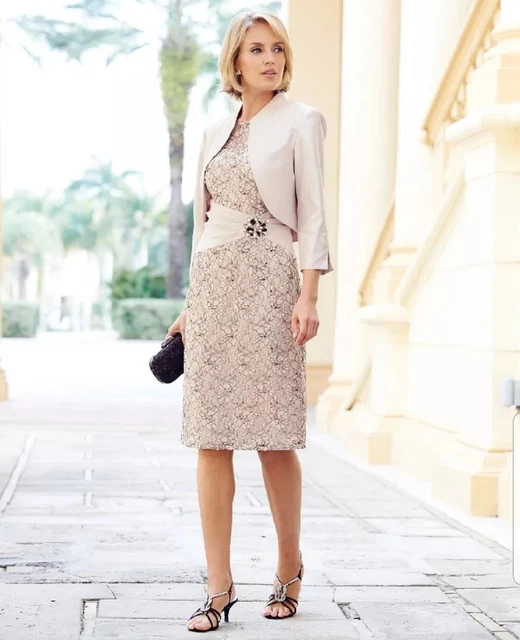 NIGHTINGALES MOTHER OF The Bride Champaigne Lace Dress And Jacket Size 20  80.00 - PicClick UK