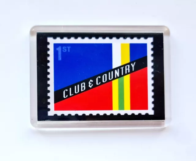 Cardiff City, Wales  Club & Country - SMALL fridge mag 58 x 42mm 'stamp style' 3