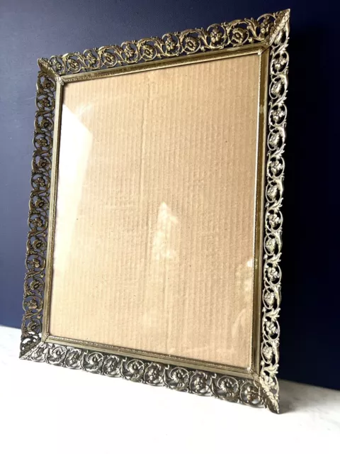 Vintage 11x14 Hollywood Regency Ornate Gold Filigree Picture Frame Large