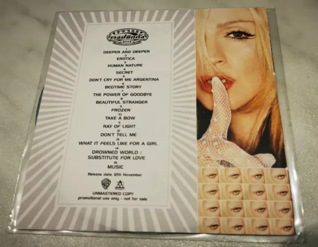 MADONNA CD GHV2 PROMO ONLY UK In-House WEA Unmastered 15 Track Rare MINT