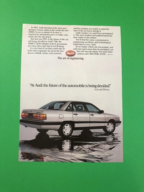 1983 Audi 5000 Cs Turbo Quattro  Vintage Original Print Ad Advertisement Printed