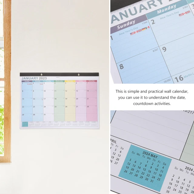 ALCYONEUS Alcioneo Calendario da Appendere in Legno Board Birthday Reminder Plaque Home Decor