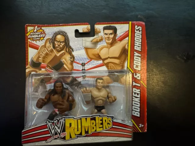 WWE Rumblers Booker T and Cody Rhodes Wrestling (2012) Mattel Figure Set 2-Pack