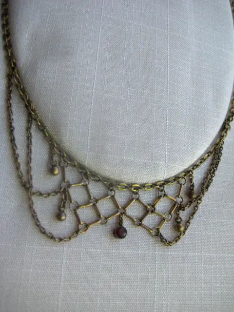 Antik Jugendstil goldenes Collier Kette gold Jugendstilcollier um 1900 Rubin ?