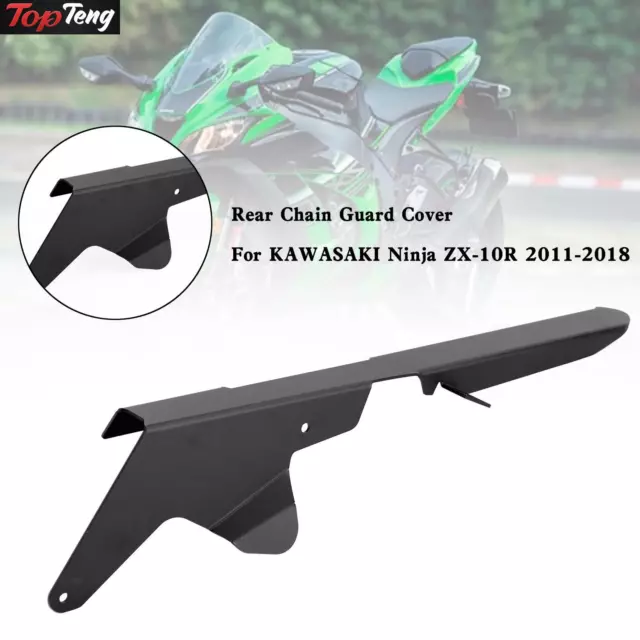 Sprocket Chain Guard Protector Cover For KAWASAKI ZX-10R 2011-2018 Black D1
