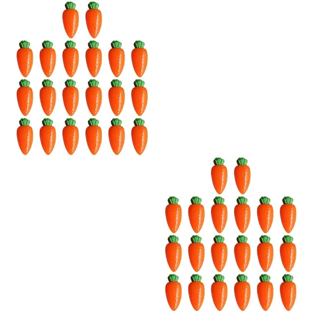 40 piezas de zanahorias artesanales de resina decorativas de zanahoria
