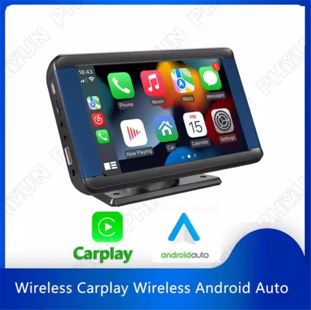 7'' Car Tablet For Wireless Carplay Android Auto Monitor Portable Screen+Bracket