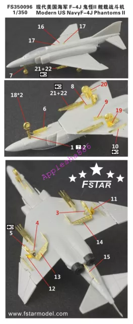 Five star 1/350 FS350096 moderno US Navy F-4J Phantoms II set di aggiornamento (per set 6) 2