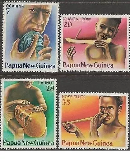 Papua New Guinea 1979 MUSICAL INSTRUMENTS (4) Unhinged Mint SG 359-62