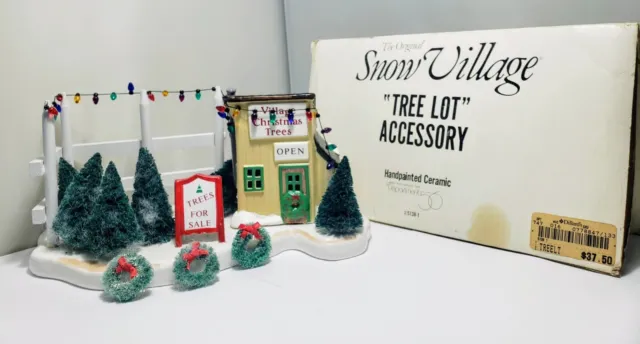 Department 56 Snow Village Christmas Tree Lot Accessory 5138-1 Handpainted 1988