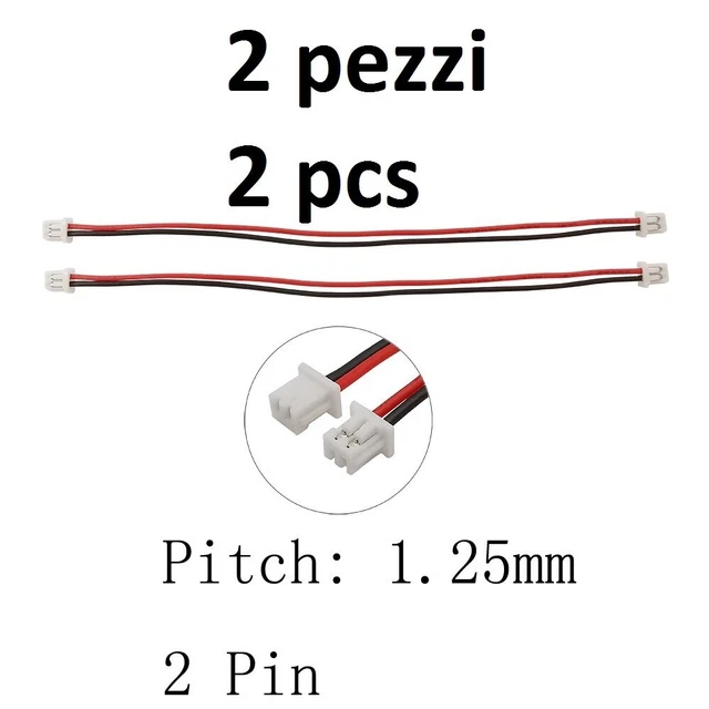 10 Connettori Elettrici JST 2 Poli 1.25 Mm - Cavo Rosso E Nero 26 AWG, Per Luci LED - Foto 8