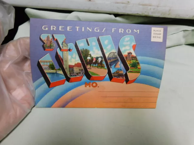VTG Fold Out Views Post Card Type St Louis Missouri