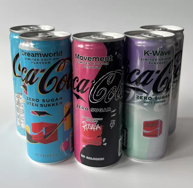 5x Coca-Cola Dosen Cans Coke Creations Dreamland Rosalia K-Wave sealed voll NEU