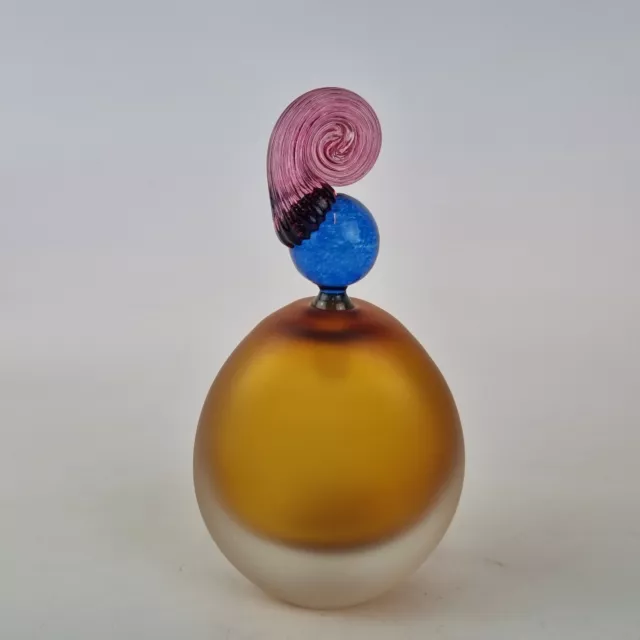 Bob Crooks Studio Glass Scent Perfume Bottle Orange Bottom 16.5cm High