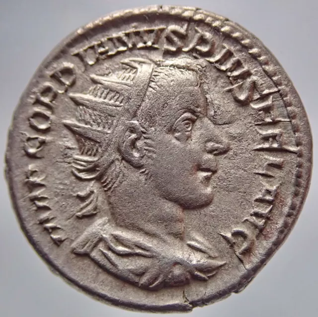 Scarce !!! Silver Roman Imperial Gordianus III VIRTVTIAVGVSTI Authentic Original