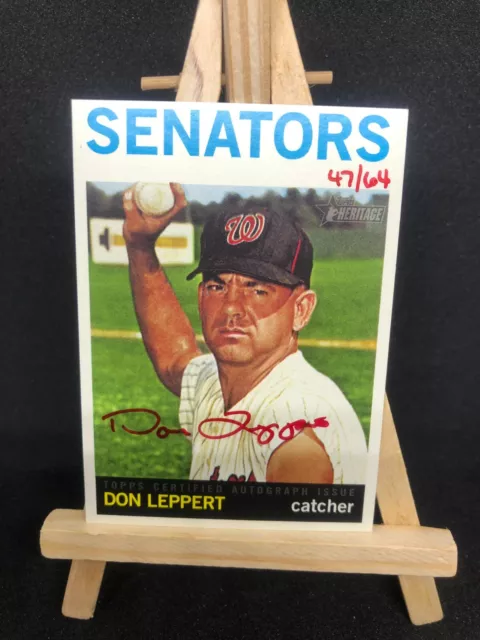 Don Leppert 2013 Topps Red Auto /64 Baseball Card #Roa-Dl - Washington Sentators