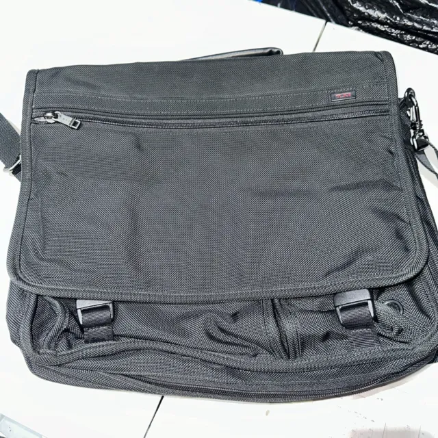 Tumi Alpha Briefcase Ballistic Nylon Messenger Laptop Bag Black