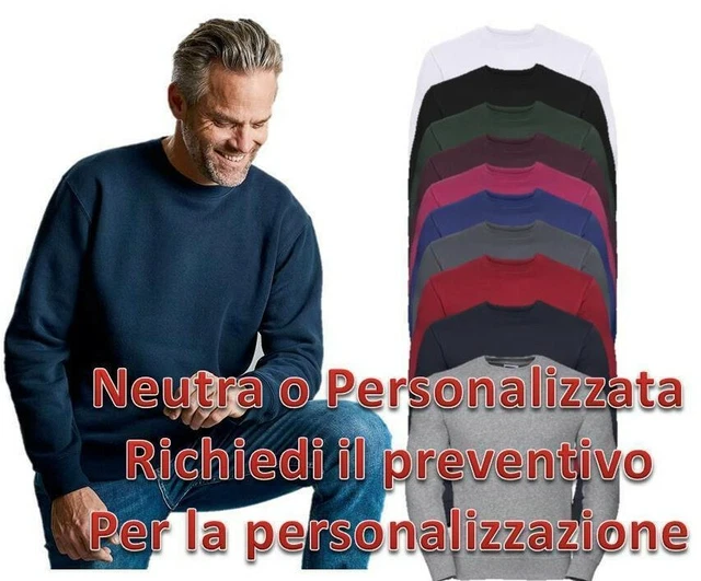 Felpa Da Lavoro Girocollo Uomo In Cotone 80% Felpata Internamente Russell