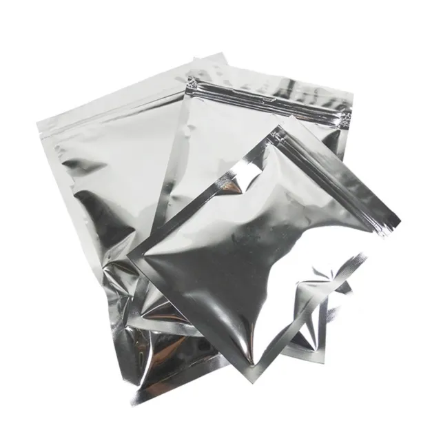 Reclosable Silver Flat Aluminum Foil Mylar Self Seal Bags Pouches