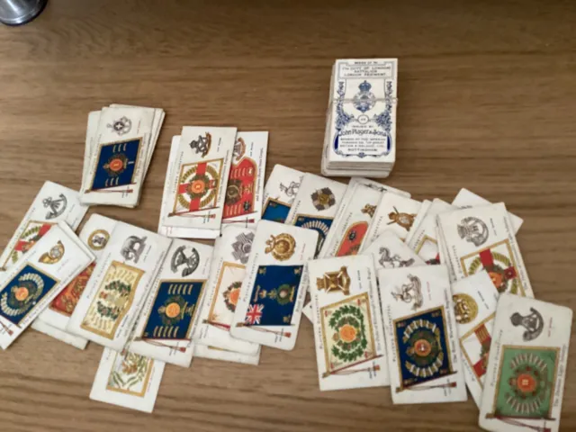 John Player Cigarette Badges And Flags Of British Regiments; 90Loose Cards