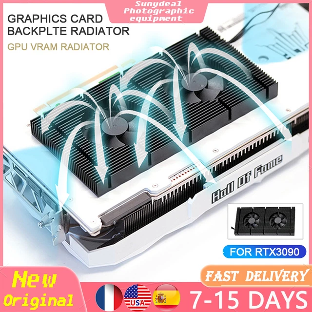 GPU Backplate Radiator Memory Cooler Aluminum Panel + Dual PWM Fan Radiator