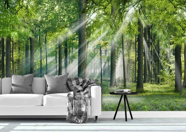 3D SUNSHINE GREEN Forest Wallpaper Wall Murals Removable Wallpaper 560 ...