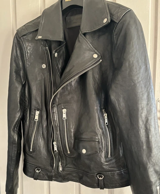 All Saints Leather Biker Jacket Size Small Mens