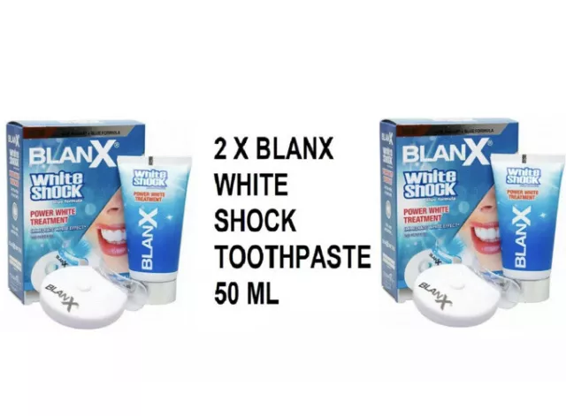 BlanX White Shock Power White Treatment Actilux 50ml Toothpaste + LED Bite BOXED