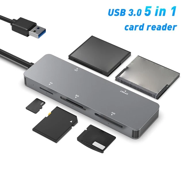 Lettore di smart card USB, Rocketek DOD Milary USB CAC Card Reader, compatibile con Windows, Linux/Unix, MacOS X - lettore di schede SDHC/SDXC/SD integrato e lettore di schede micro SD 4-in-1