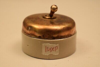 Antique Electric Switch Light Ceramic & Brass Vitreous 15 Amp 250V India Rare"14 2