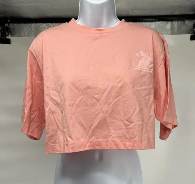 Abound, Women's Short Sleeve Beach Crop Top, Peach, Size S, NWT